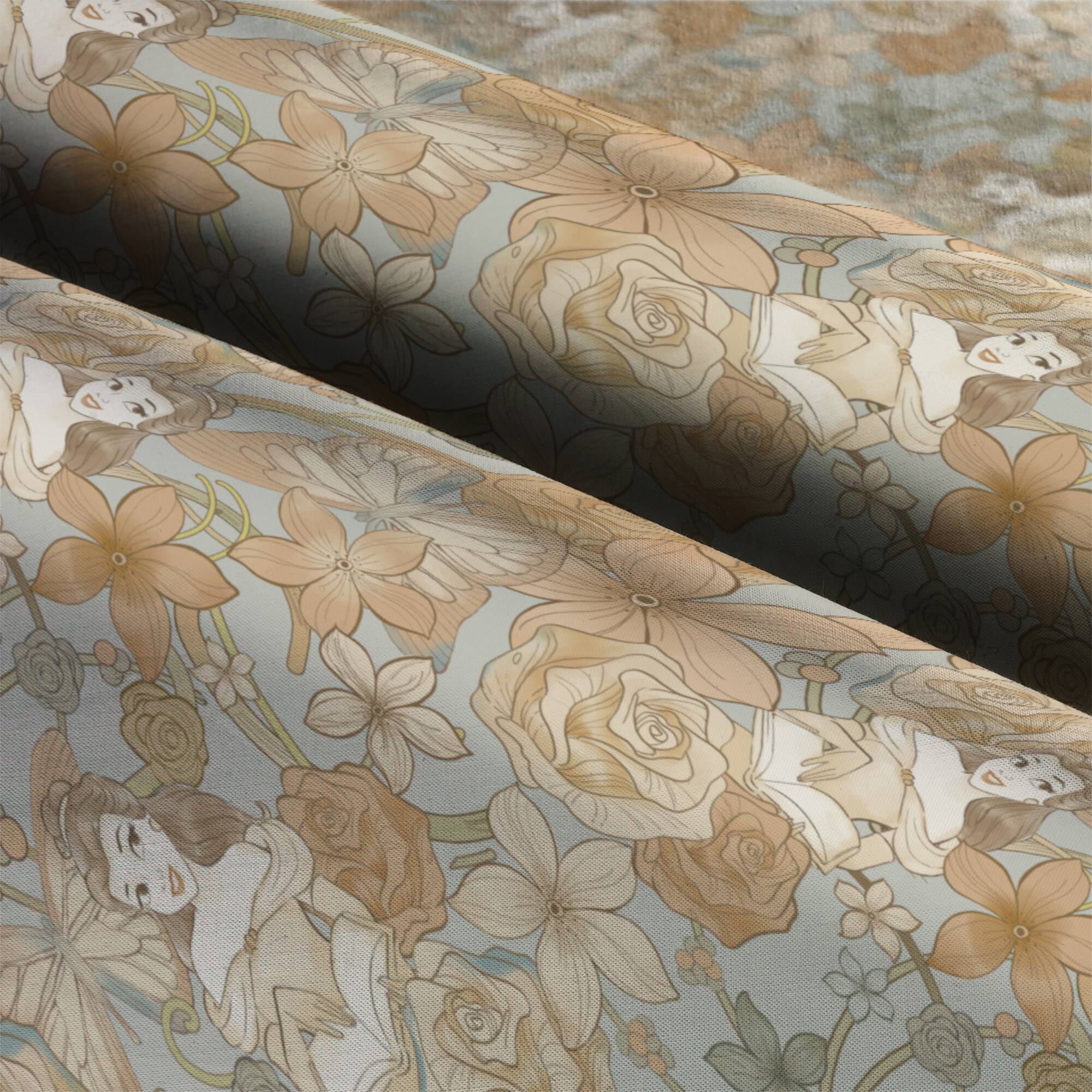 Disney® Sketch Belle & Flowers Cotton Fabric